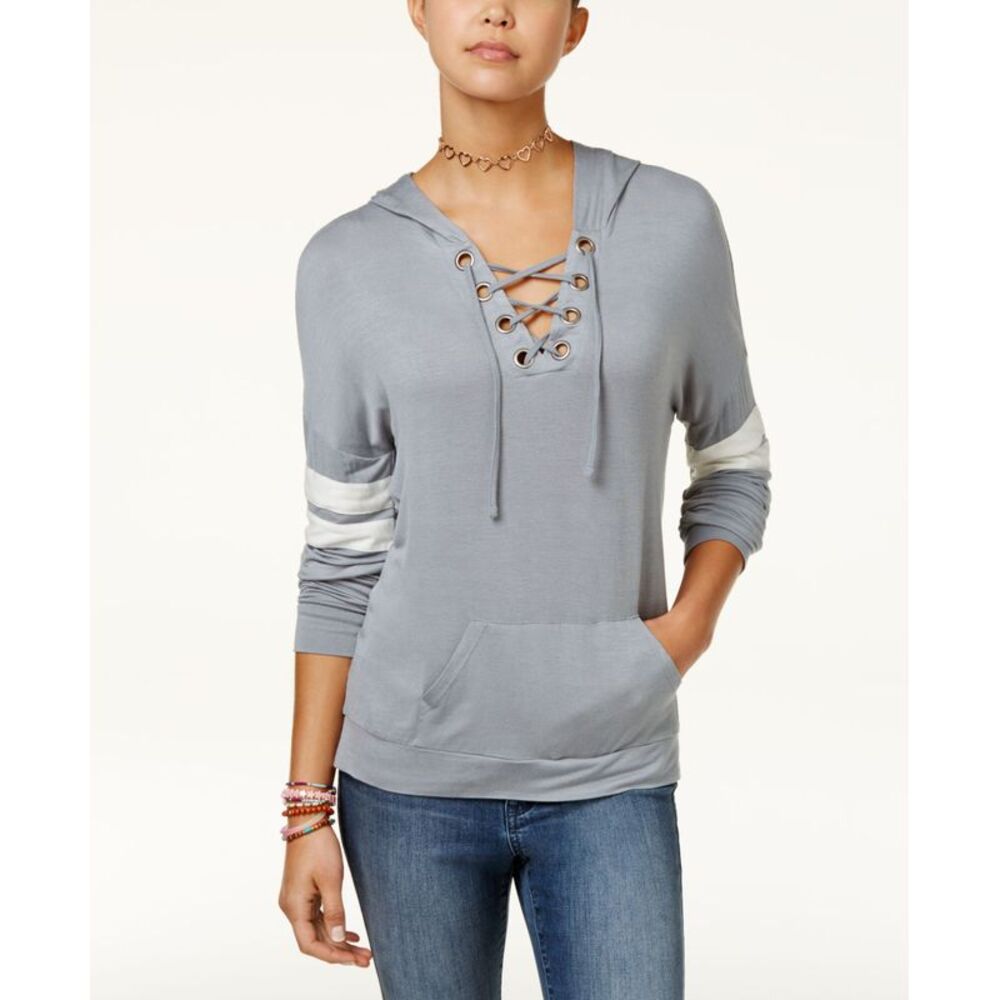 Hippie Rose Juniors Lace Up Hoodie